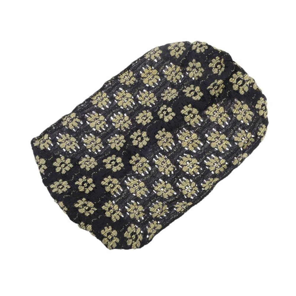 Fashion Floral Wide Headwrap Black